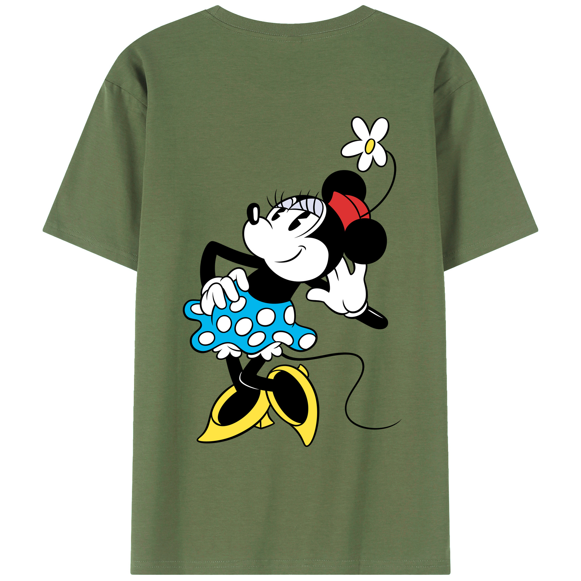 ミッキーマウス Mickey Mouse 綿100％ メンズ半袖Tシャツ（バックプリント） 通気性